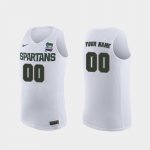 Men's Michigan State Spartans NCAA #00 Custom White Authentic Nike 2019 Final-Four Stitched College Basketball Jersey QV32S33PW